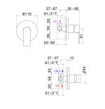 Rubinetto miscelatore monocomando doccia da incasso cromo