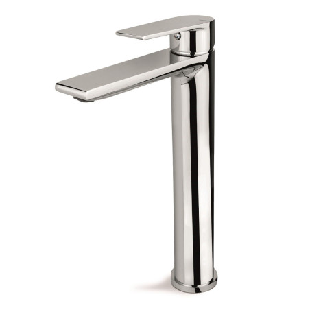 Rubinetto miscelatore monocomando lavabo cromo collo alto