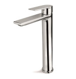 Rubinetto miscelatore monocomando lavabo cromo collo alto