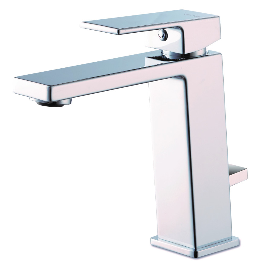 Rubinetto miscelatore monocomando lavabo cromo con piletta