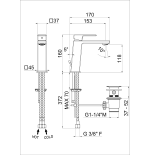 Rubinetto miscelatore monocomando lavabo cromo con piletta