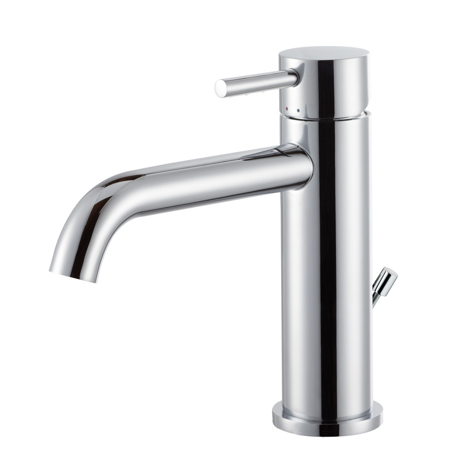 Rubinetto miscelatore monocomando lavabo cromo con piletta