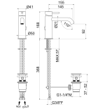 Rubinetto miscelatore monocomando lavabo cromo con piletta