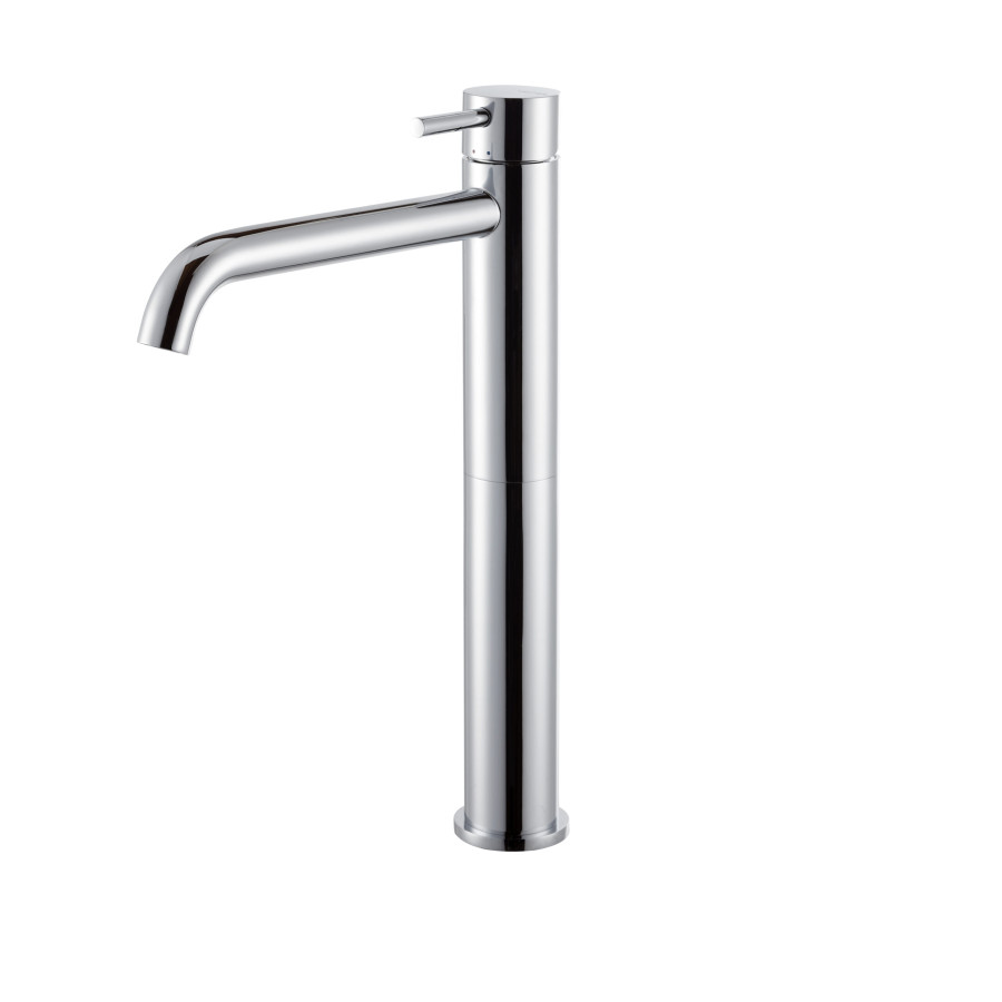 Rubinetto miscelatore monocomando lavabo cromo collo alto