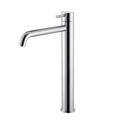 Rubinetto miscelatore monocomando lavabo cromo collo alto