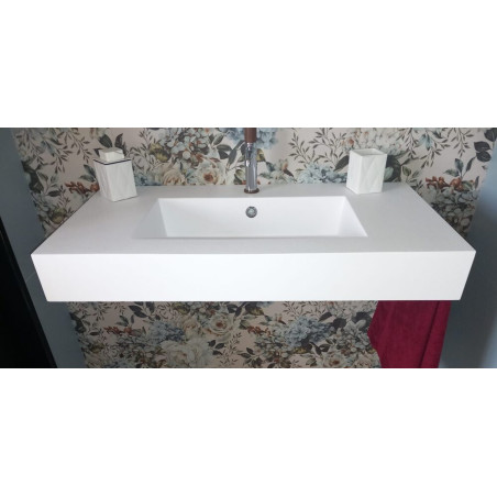 Lavabo marmoresina bianco 100,5 x 51,5 x 13 vasca centrale