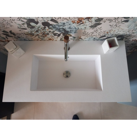 Lavabo marmoresina bianco 100,5 x 51,5 x 13 vasca centrale