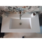 Lavabo marmoresina bianco 100,5 x 51,5 x 13 vasca centrale