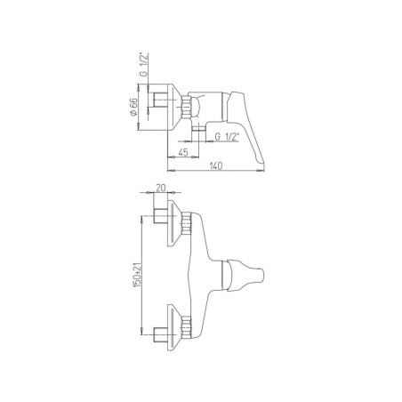 Rubinetto miscelatore monocomando doccia esterno cromo PAINI