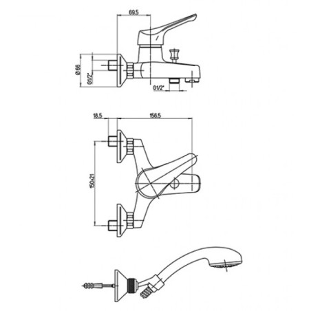 Rubinetto miscelatore monocomando vasca cromo PILOT PAINI