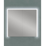 Specchio contenitore led,per bagno 2 ante cm. 75 x 70 x 20