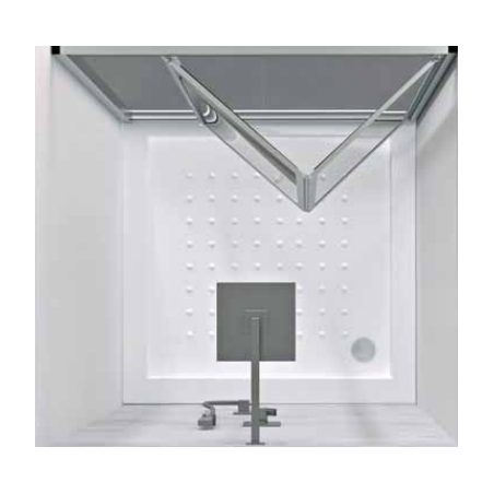 Porta doccia cm 86-90 libro 2 ante cristallo trasparente 5mm