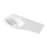 Mobile bagno sospeso nero opaco cm.104 lavabo vetro vasca a sinistra