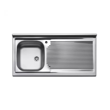 Lavello cucina appoggio acciaio Inox cm 100 vasca a sinistra