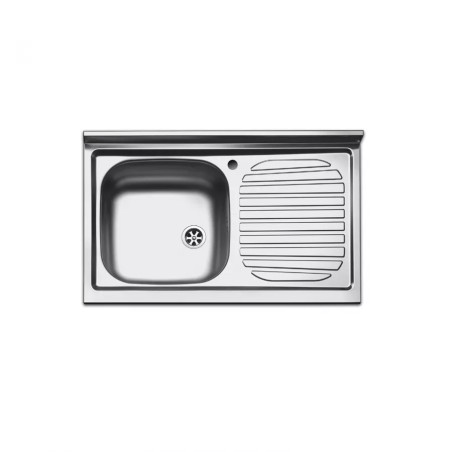 Lavello cucina appoggio acciaio Inox cm 80 vasca a sinistra