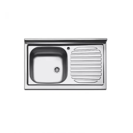 Lavello cucina appoggio acciaio Inox cm 80 vasca a sinistra