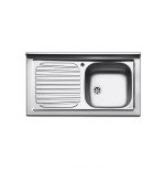 Lavello cucina appoggio acciaio Inox cm 90 vasca a destra