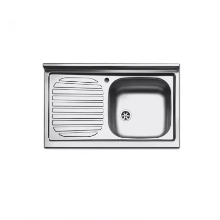 Lavello cucina appoggio acciaio Inox cm 80 vasca a destra