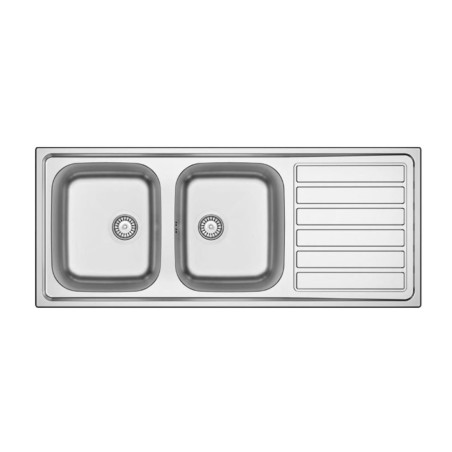 Lavello cucina incasso acciaio Inox cm 116 vasche a sinistra IDEA