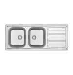 Lavello cucina incasso acciaio Inox cm 116 vasche a sinistra IDEA