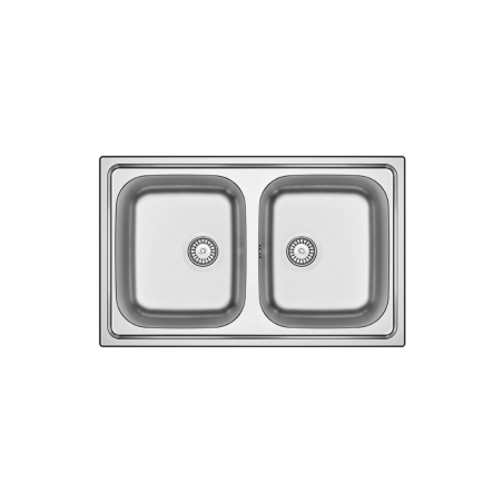 Lavello cucina incasso acciaio Inox cm 86 2 vasche mod. IDEA