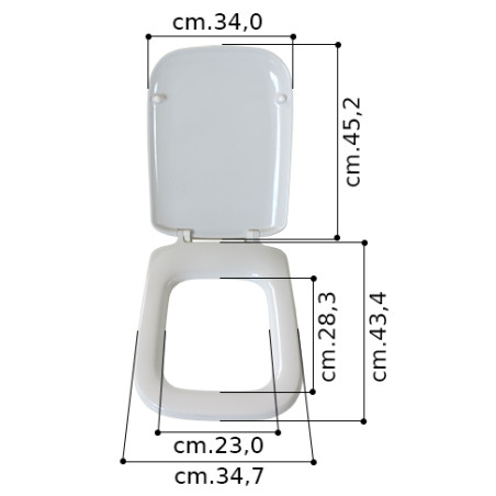 Coprivaso copriwater sedile tavoletta wc in resina termoindurente , compatibile Conca Ideal Standard, colore bianco