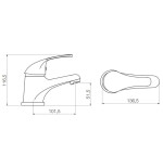 Rubinetto miscelatore monocomando per lavabo cromo serie blu