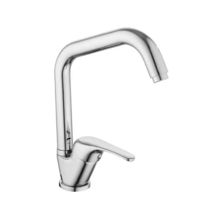 Rubinetto miscelatore cucina per lavello cromo canna squadra