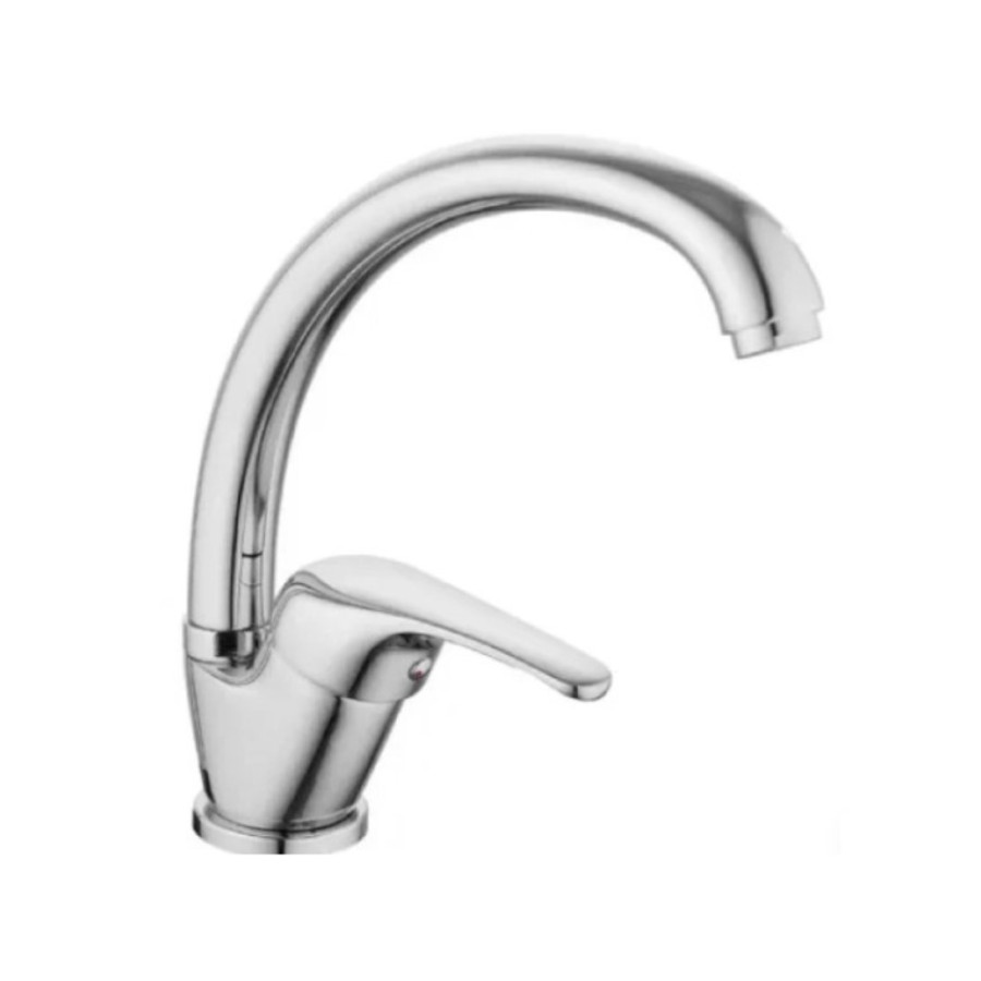 Rubinetto miscelatore cucina per lavello cromo canna alta