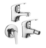 Set rubinetteria miscelatori lavabo + bidet + doccia incasso cromo