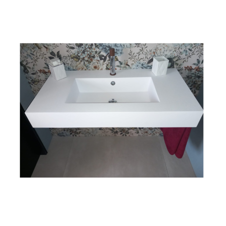 Lavabo marmoresina bianco 100,5 x 51,5 x 13 vasca centrale