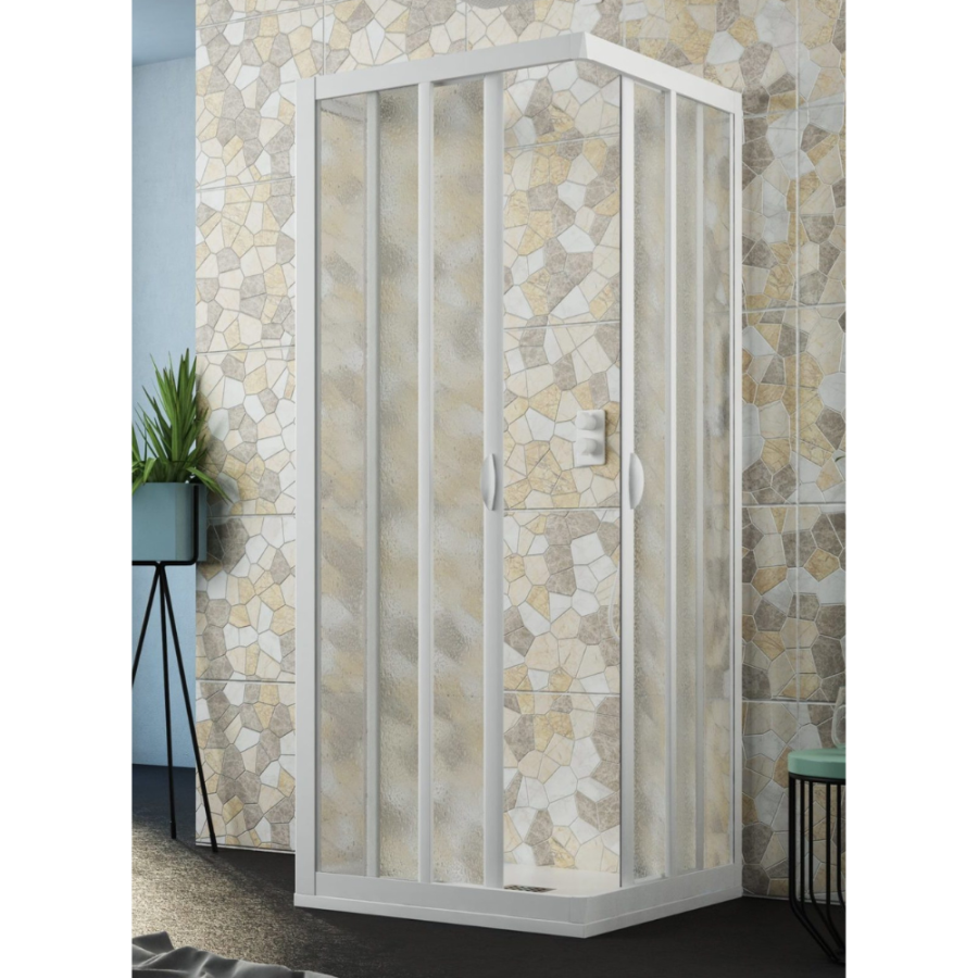 Box doccia 3 lati scorrevole 70 x 70 x 70 angolo + anta fissa