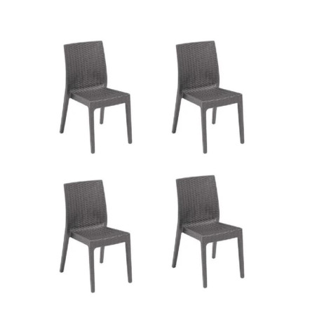 Sedia polipropilene tortora set 4 pz per interni ed esterni