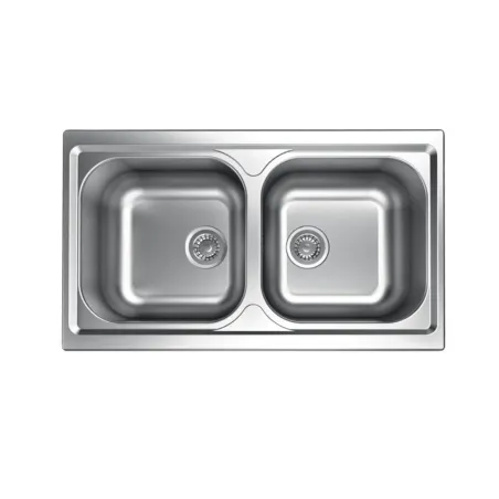 Lavello cucina incasso acciaio Inox cm 86 x 50 con 2 vasche