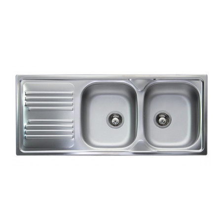 Lavello cucina incasso acciaio Inox cm 116 vasche a destra