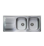 Lavello cucina incasso acciaio Inox cm 116 vasche a destra