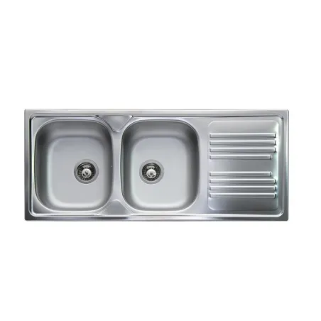Lavello cucina incasso acciaio Inox cm 116 vasche a sinistra