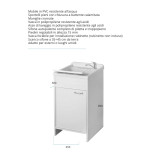 Mobile lavatoio con vasca lavapanni in resina 45 x 50 1 anta