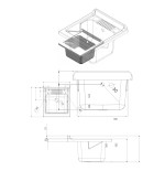 Mobile lavatoio con vasca lavapanni in resina 45 x 50 1 anta