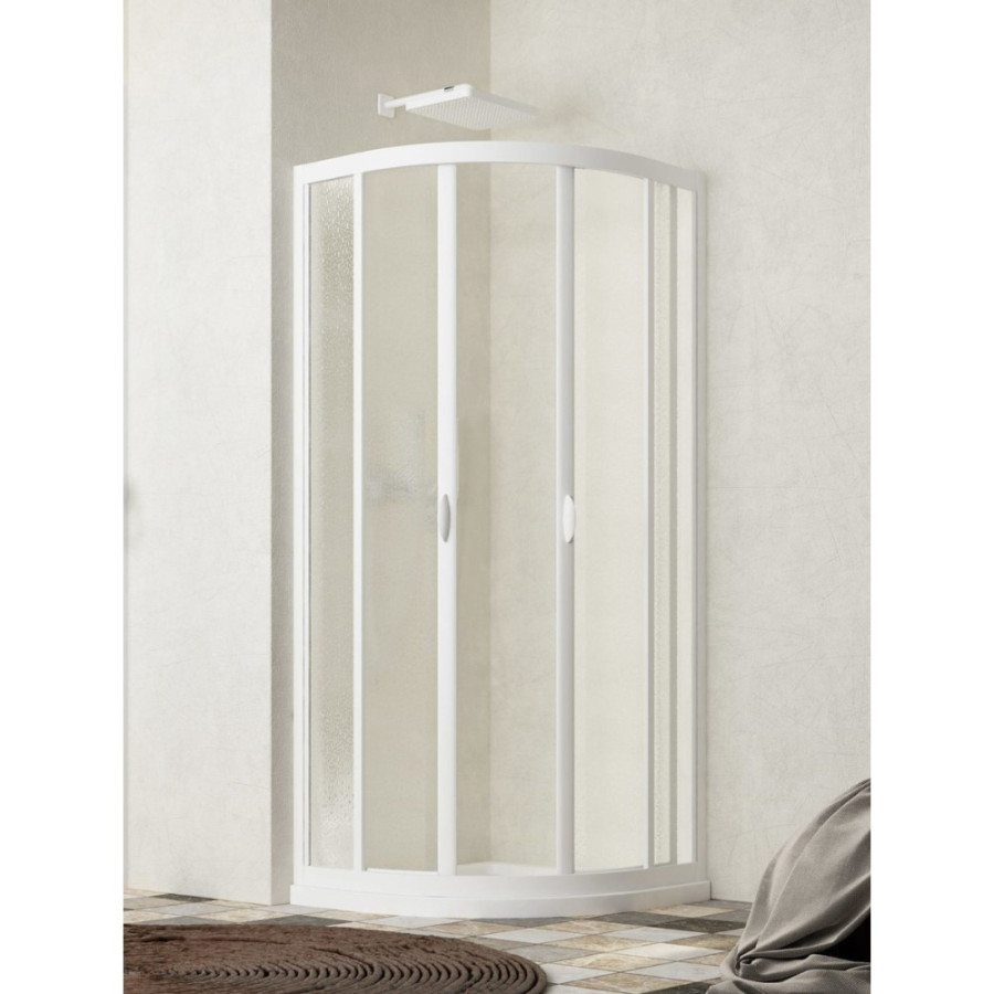 Box doccia semicircolare scorrevole acrilico 80-75 x 80-75