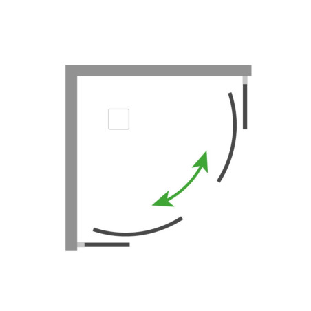 Box doccia semicircolare scorrevole acrilico 80-75 x 80-75