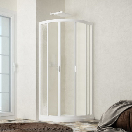 Box doccia semicircolare scorrevole acrilico 90-85 x 90-85