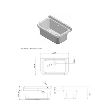 Mobile lavatoio salvaspazio 55 x 34 x 80 c/vasca per esterno