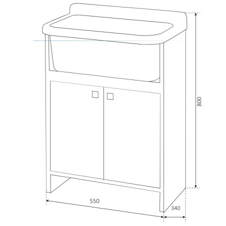 Mobile lavatoio salvaspazio 55 x 34 x 80 c/vasca per esterno