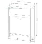 Mobile lavatoio salvaspazio 55 x 34 x 80 c/vasca per esterno