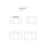 Specchio bagno pensile contenitore 2 ante in PVC cm 58x37x11