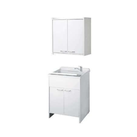 Mobile lavatoio cm 60 x 50 2 ante con vasca e pensile cm 60