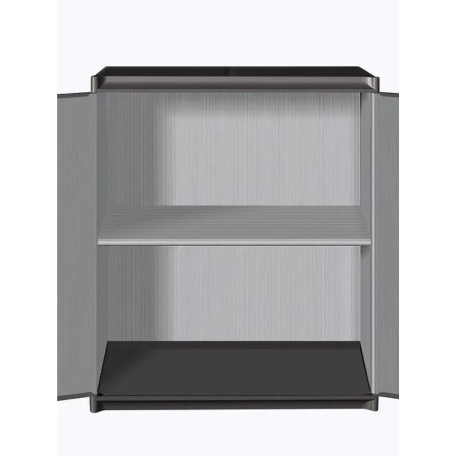 Armadietto con ripiani 2 ante per esterno in pvc 85x68x39,5