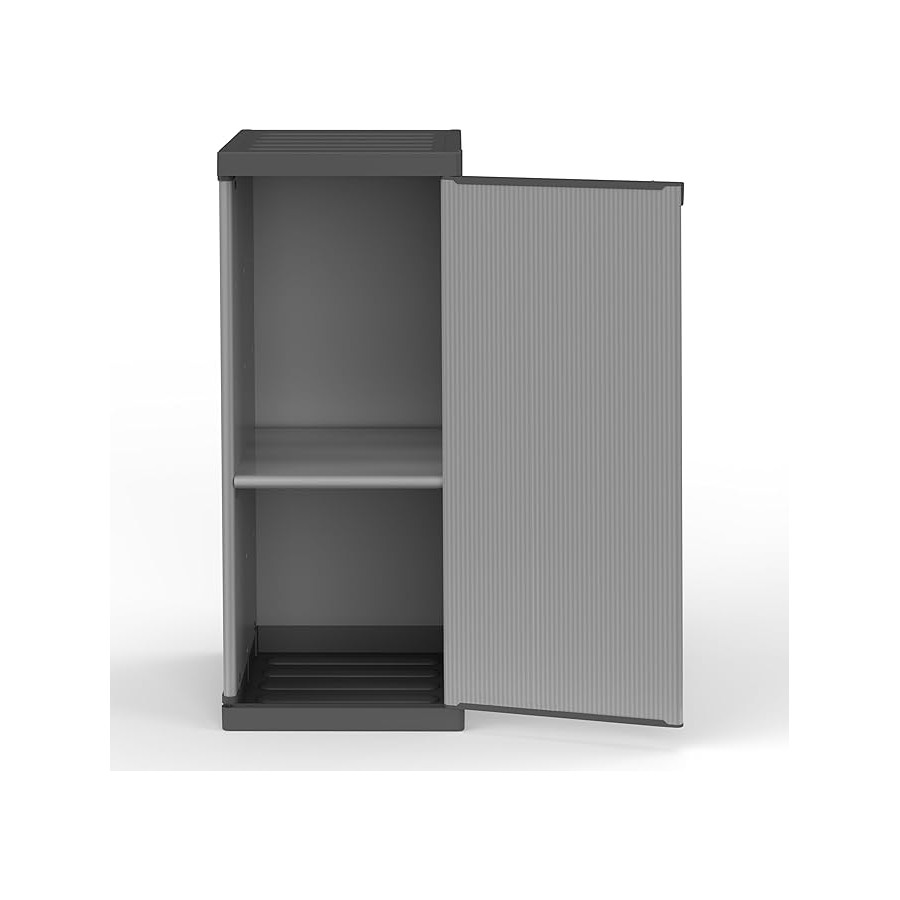 Armadietto con ripiani 1 anta per esterno in pvc 85x34x39,5