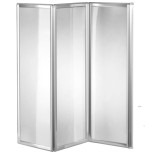 Box sopravasca 3 ante a soffietto cristallo temperato cm 130